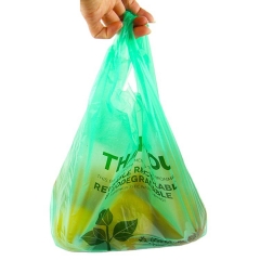 ขายส่งถุงพลาสติกย่อยสลายได้ 100% ถุงพลาสติกเสื้อยืดย่อยสลายได้