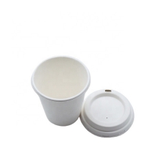 Bagasse disposable biodegradable cup with lid