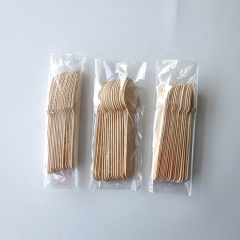 Bulk Disposable Wood Cutlery Set (Knife+spoon+fork)