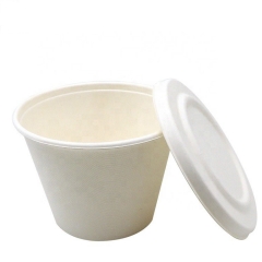 Tazza biodegradabile eliminabile della bagassa della canna da zucchero da 500ml con il coperchio