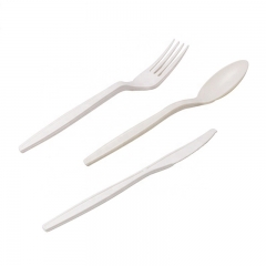 Flatware Set ช้อนส้อม PLA ที่ย่อยสลายได้ทางชีวภาพแบบใช้แล้วทิ้ง