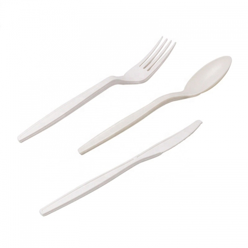 Flatware Set ช้อนส้อม PLA ที่ย่อยสลายได้ทางชีวภาพแบบใช้แล้วทิ้ง