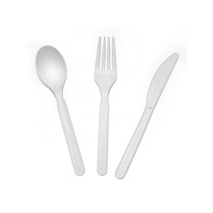 PLA 100% Biodegradable Compostable 6 Inch Disposable CPLA Cutlery Set