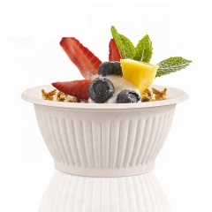 Takeaway 156ml Food Grade Biodegradable Cornstarch Dessert Bowls For Konjac Noodles Use