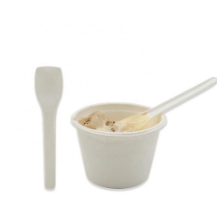 Colheres de sorvete descartáveis ​​pequenas Colher de sorvete 100% compostável