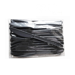 Ensemble de couverts jetables en PLA noir compostable de 6 pouces