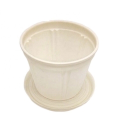 Disposable Tableware Biodegradable White Lunch Soup Cornstarch Bowl With Lids