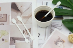 Agitateur de café biodégradable jetable avec logo personnalisé outils d'agitateur de café en plastique