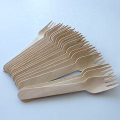 Tenedor de madera desechables compostables biodegradables Tenedor de madera