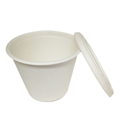Tasse de canne à sucre biodégradable Fashion Cup avec couvercle pour toutes sortes d'occasions