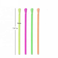 Disposable Stocked PLA Biodegradable Spoon Straw for Ice