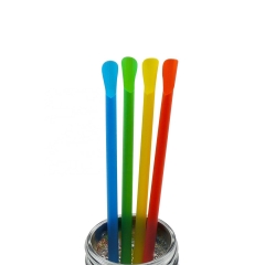 Prodotto divertente SNO-Cone paglia multicolore con cucchiaio usa e getta a 6 mm di diametro