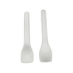 4 Inch White Mini Disposable Ice Cream Scooper Spoon 100% Biodegradable Alternative to Plastic