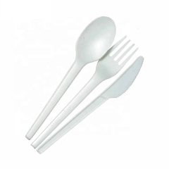 OEM ODM 100% Biodegradable Tableware Set 6.5 Inch Restaurant CPLA PLA Plastic Cutlery Set