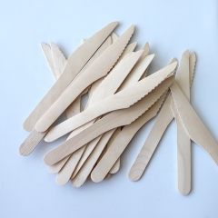 Conjunto de faca de madeira descartável compostável ecologicamente correto natural faca de madeira