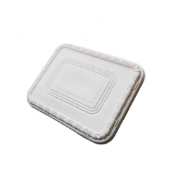 Natural Biodegradable 3 Compartment Meat Cornstarch Tray with Lid