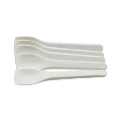 Alternative plastic 100% compostable CPLA ice cream spoon disposable with logo