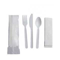 Set di posate in plastica monouso per posate cpla compostabili prezzo all'ingrosso