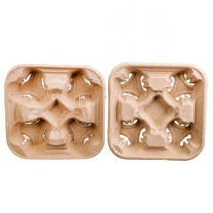 ที่วางแก้วกระดาษแบบใช้แล้วทิ้งที่วางแก้วกาแฟชานอ้อยที่ย่อยสลายได้ทางชีวภาพ