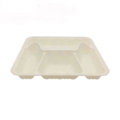 Biodegradable Cornstarch 4 Compartment Disposable Food Tray For Lunch