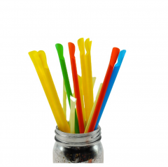 Manufactured Fun SNO-Cone Multicolor Straw With Spoon Disposable at 6mm Diameter