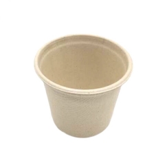 Xícara de café descartável de cana-de-açúcar com impressão personalizada de 5 onças biodegradável