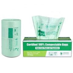 Proveedor mayorista biodegradable Pla plástico compostable llevar bolsas de basura