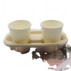 Premium Eco-Friendly 2 Cup Pulp Fiber Paper Takeout Cup Holder