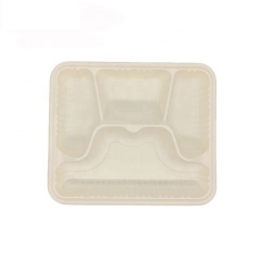 Biodegradable Cornstarch 4 Compartment Disposable Food Tray For Lunch