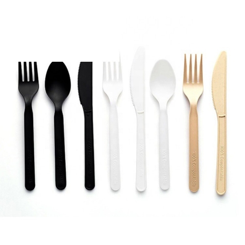 100% Compostable Logo PLA Fork Disposable Plastic Eco Friendly Cutlery