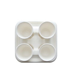 Wholesale Sugarcane Biodegradable Disposable 4 Cup Holder