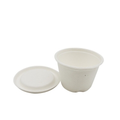 Vaso desechable de bagazo Vasos biodegradables de caa de azúcar con tapa