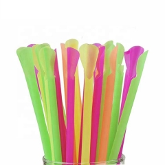 Manufactured Eco-friendly Compostable PLA Spoon Straw for Smoothie