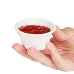 Nuovi prodotti Mini contenitore biodegradabile 2OZ Tazza per salsa di canna da zucchero