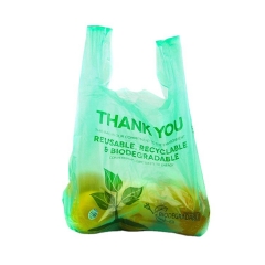 Wholesale 100 % compostable plastic bags biodegradable t-shirt plastic bags