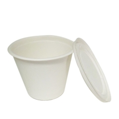 Xícaras de café de cana-de-açúcar com impressão personalizada de 15 onças biodegradáveis ​​com tampa