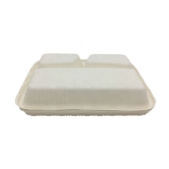 Disposable 3 Compartment Cornstarch Cutlery Tray With Lid