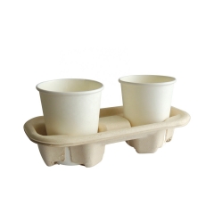 Compostable Takeaway Ecofriendly Bagasse 2 Cup Holder