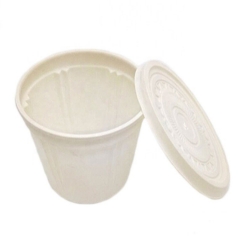 Disposable Tableware Biodegradable White Lunch Soup Cornstarch Bowl With Lids