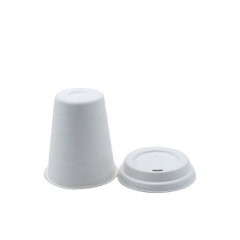 Bagasse disposable biodegradable cup with lid