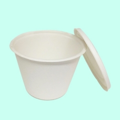 뚜껑이 있는 생분해성 사탕수수 펄프 컵