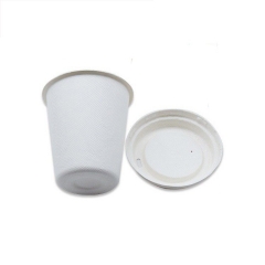 Fábrica de caa de azúcar biodegradable compostable respetuosa del medio ambiente tazas de fábrica de plástico tazas de café desechables con tapas