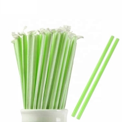 7mm Eco Wrapped White PLA Drinking Compostable Bubble Tea Straws