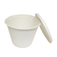 Tazza di canna da zucchero biodegradabile monouso ecocompatibile da 500 ml