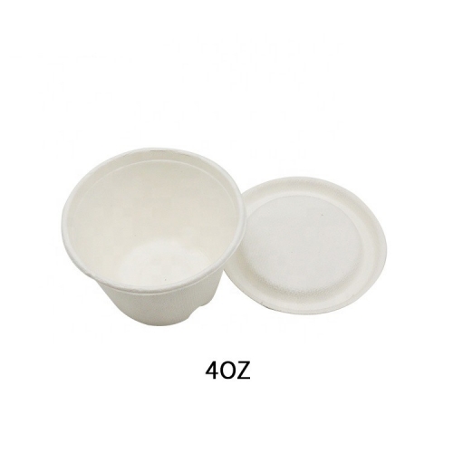 100% Biodegradable Sugarcane Portion Cup with Lid for Sauce