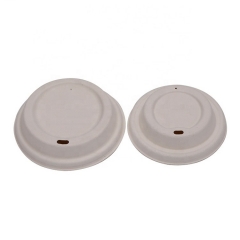 New Arrival 100% Compostable 80MM Diameter Bagasse Lids for Cup