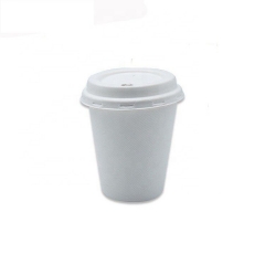 Tasse biodégradable en bagasse jetable pour café chaud avec couvercle