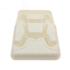 Biodegradable Cornstarch 4 Compartment Disposable Food Tray For Lunch