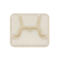 Eco-friendly Disposable Take Away Cornstarch Tray with Lid