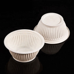 Takeaway 156ml Food Grade Biodegradable Cornstarch Dessert Bowls For Konjac Noodles Use